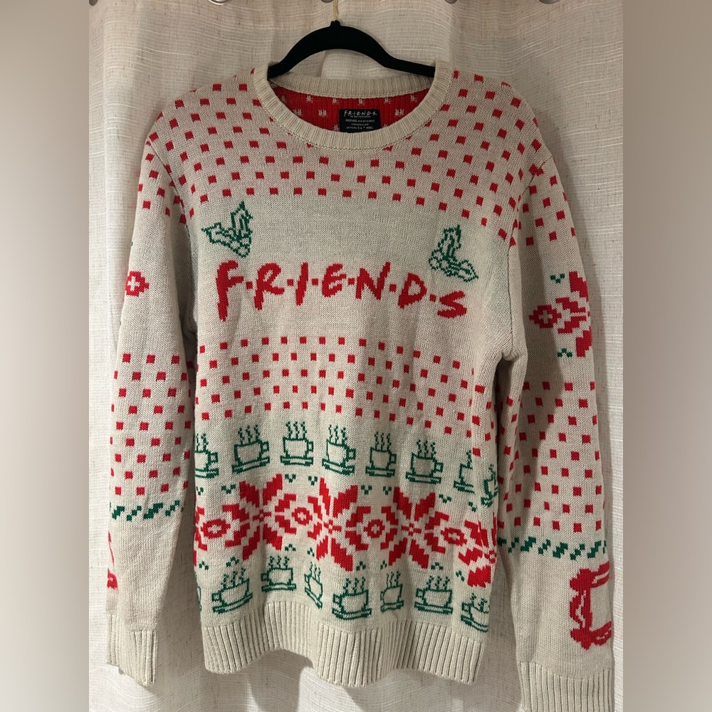 FRIENDS Festive Cream and Red Sweater